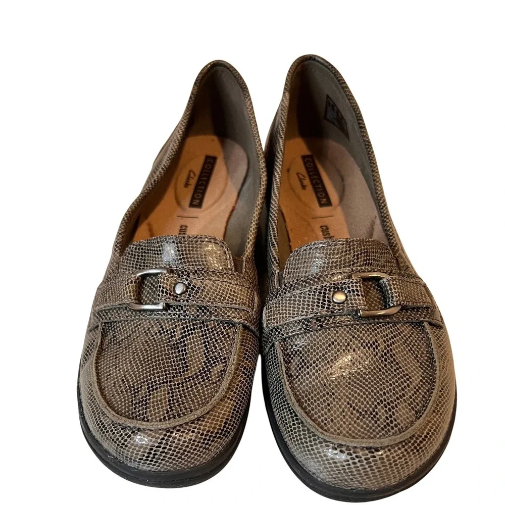 Clarks‎ Collection Women Snakeskin Loafer Flats Comfort Shoes